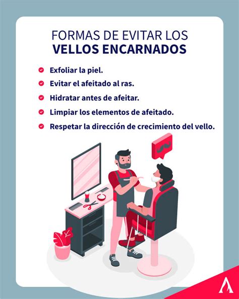 Infografía sobre técnicas correctas de afeitado para prevenir vellos encarnados