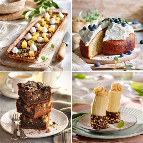 Variedad de postres saludables y coloridos