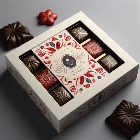 Embalaje de chocolate de lujo con relieve y acabados metálicos