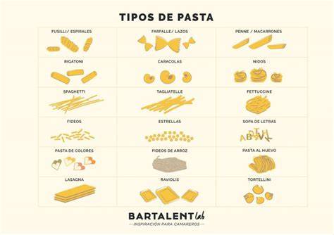 Imagen ilustrativa de diferentes tipos de pasta en sus puntos de cocción