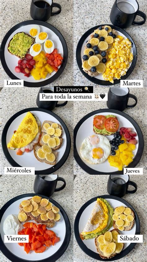 infografía con grupos de alimentos saludables para el desayuno: huevos, legumbres, frutos secos, semillas y frutas frescas