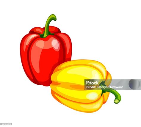 Ilustración de pimientos morrones rojos, verdes y amarillos