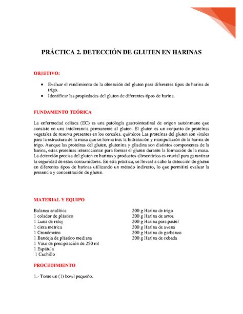 Esquema de las técnicas de detección de gluten en alimentos.