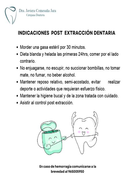 Infografía de alimentos blandos recomendados tras extracción dental