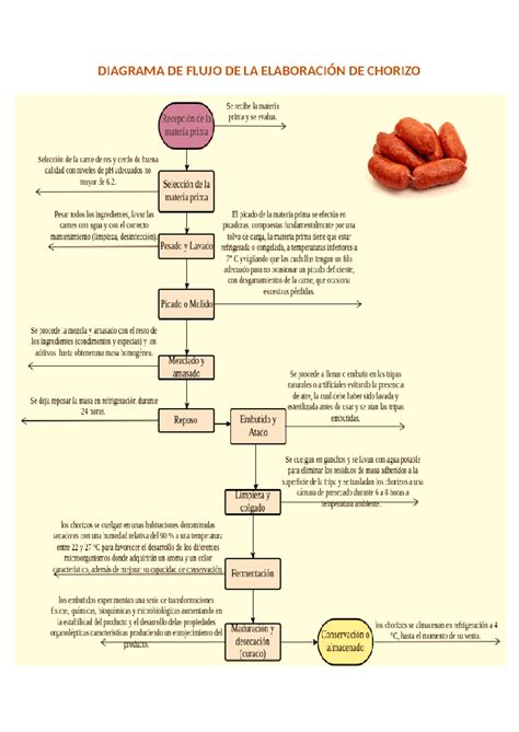 Infografía o esquema del proceso de elaboración del chorizo