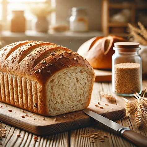Pan de molde integral recién horneado