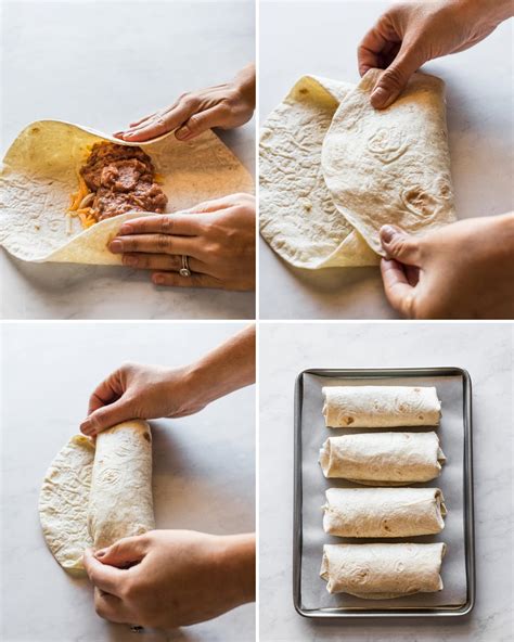 Infografía paso a paso de cómo enrollar un burrito