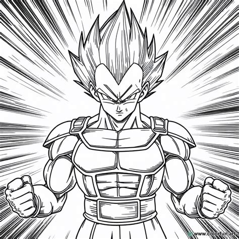 Dibujo para colorear de Vegeta en su forma Super Saiyajin