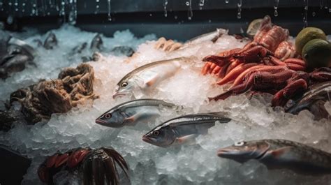 pescado fresco en hielo