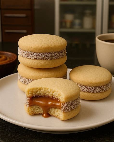 Alfajores recién horneados listos para rellenar