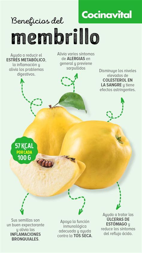 Infografía sobre los beneficios para la salud del membrillo