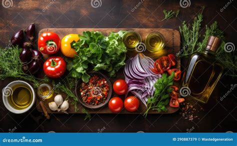 Imagen de los ingredientes frescos dispuestos sobre una mesa de madera: zanahorias, apio, vegetales de hoja verde y boles con lácteos para el aderezo.