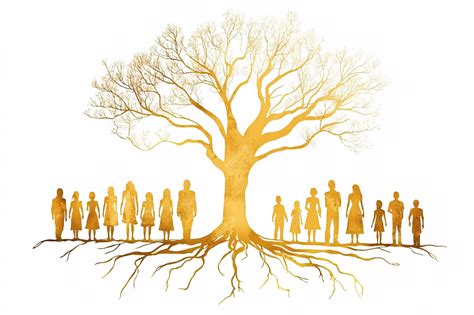 Árbol genealógico con un manzano estilizado