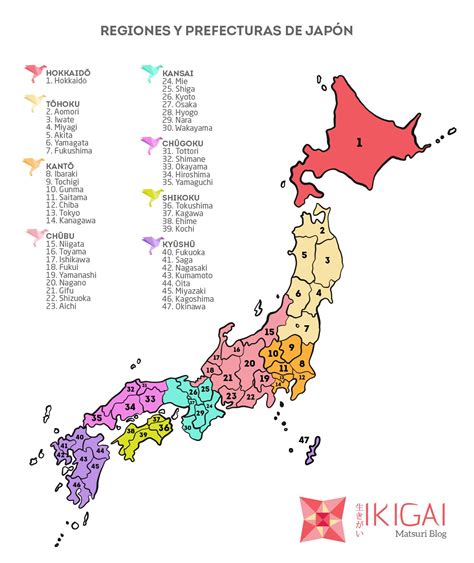 Mapa de las principales regiones productoras de sake en Japón