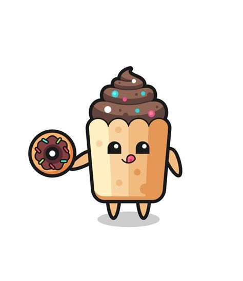 Ilustración de un personaje dulce con temática de cupcake