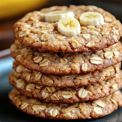 Foto de galletas de avena y plátano recién horneadas