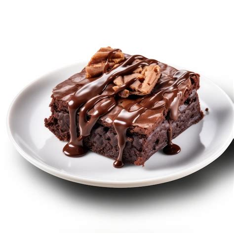 Brownie de chocolate y nueces en un plato, con un corte revelando su interior jugoso