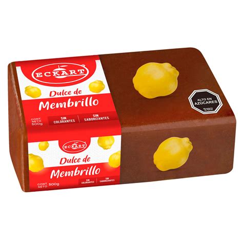 Detalle de la etiqueta de un envase de dulce de membrillo Eckart con información nutricional y fecha de caducidad