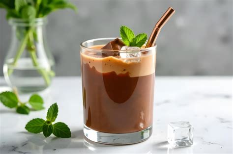 Vaso de Choc Shake o bebida fría con chocolate