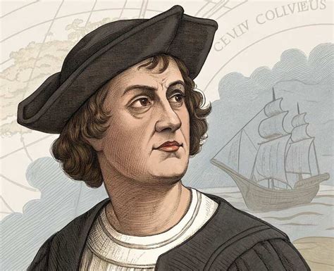 ilustración de Cristóbal Colón probando un ají al llegar a América