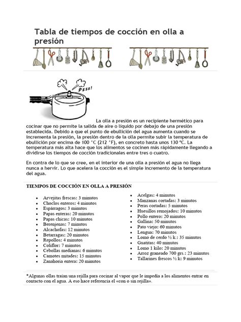 Infografía: Tiempos de cocción de arvejas en olla a presión vs. olla convencional