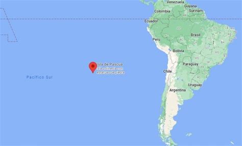 Mapa de la Isla de Pascua, mostrando la ubicación remota en el Pacífico