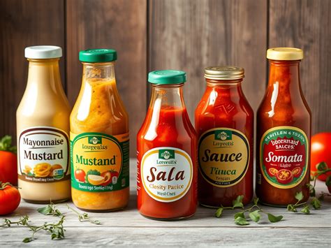 Fotografía de salsas comerciales almacenadas en un refrigerador