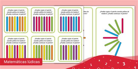 Infografía mostrando diferentes patrones de palitos de helado