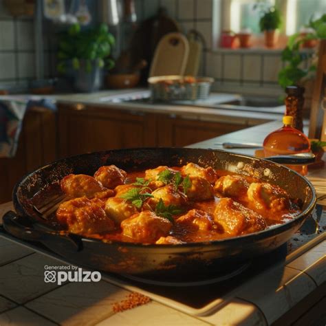 Infografía de los ingredientes clave del goulash de pollo: pollo, pimentón, cebolla, tomate