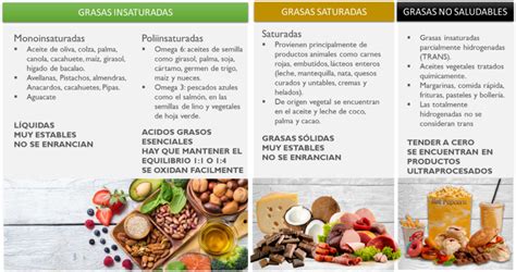 Esquema de las diferentes grasas y sus usos culinarios