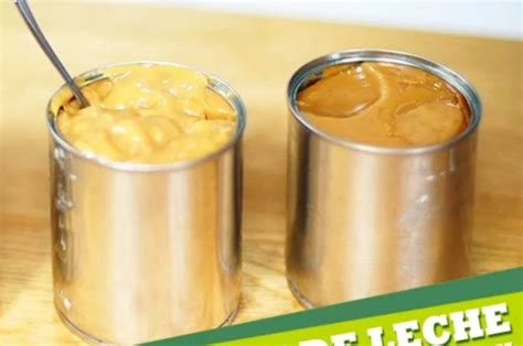 Esquema o foto de una lata de leche condensada sumergida en agua dentro de una olla