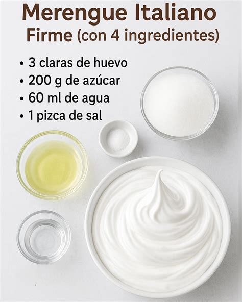 Ingredientes para el merengue: claras de huevo, azúcar granulada