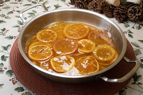 Cocción del almíbar de naranja