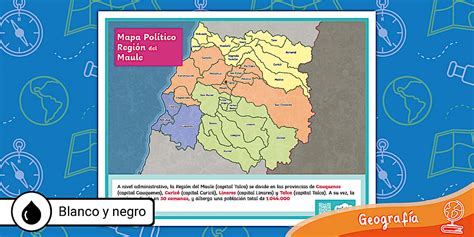Mapa gastronómico de la región del Maule destacando zonas rurales y centros urbanos de producción tradicional