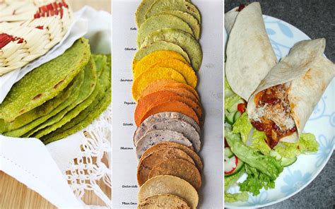 variedad de tortillas de trigo caseras