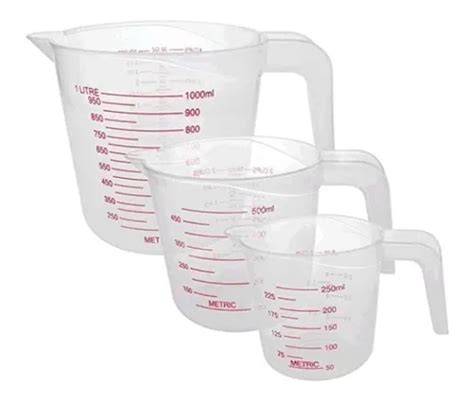 Set de jarras medidoras de diferentes capacidades para líquidos y sólidos