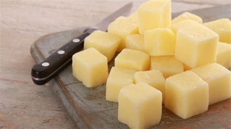 Esquema o fotografía del corte Parmentier en patatas
