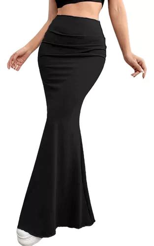 Ejemplo de falda corte sirena con cintura de lycra para tela no elástica