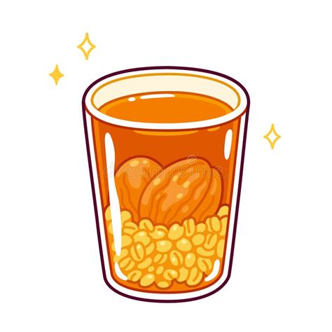 Ilustración de Mote con Huesillo en un vaso