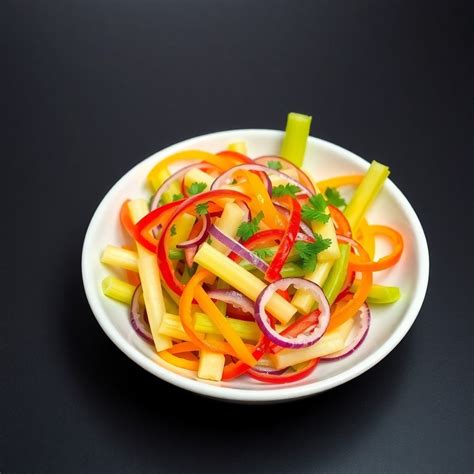 Ensalada fresca de apio y pimiento rojo, ideal para el verano