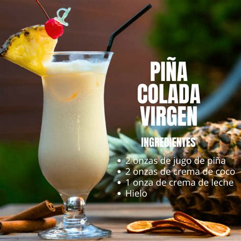 piña colada virgen decorada con frutas y sombrilla