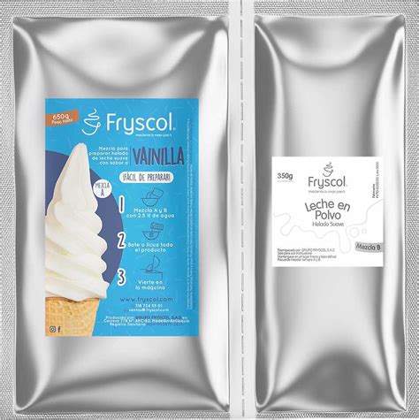 Variedad de sabores de mezclas en polvo para helado soft
