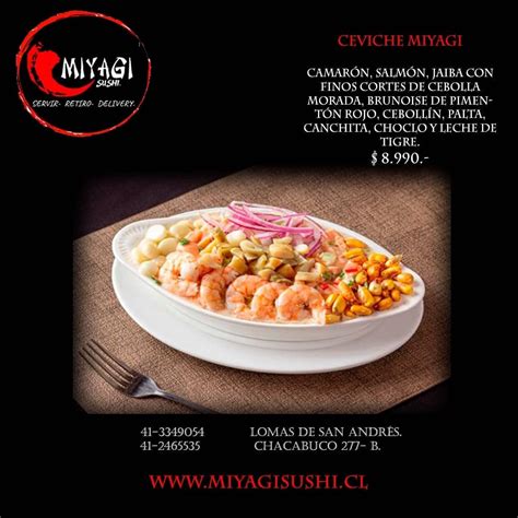 Plato variado de sushi y ceviche de Miyagi Sushi