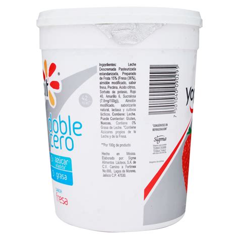 Infografía detallada de los ingredientes principales del yogurt Yoplait Doble Cero
