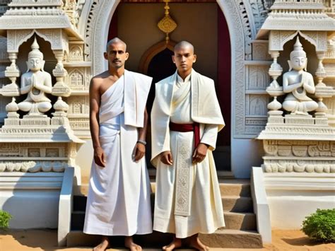Monjes jainistas caminando descalzos