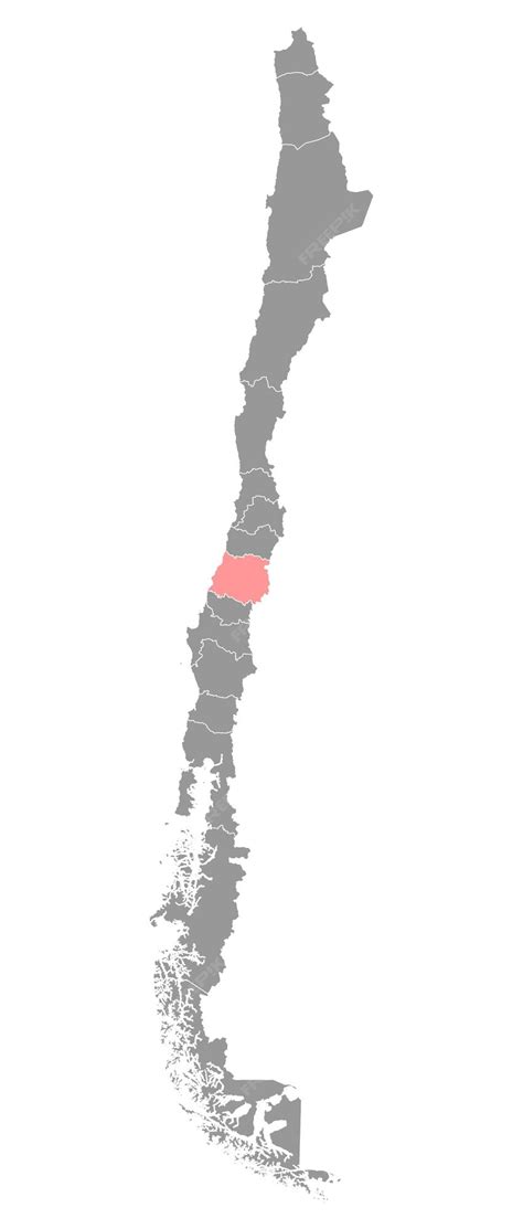 Mapa de la Región del Maule en Chile, destacando Chanco