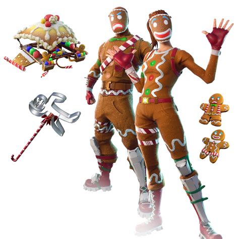 Diseño conceptual de los cosméticos de la serie Galleta de Jengibre en Fortnite