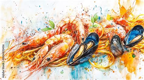 Diseño de un pastel de camarones decorado con colores vibrantes.