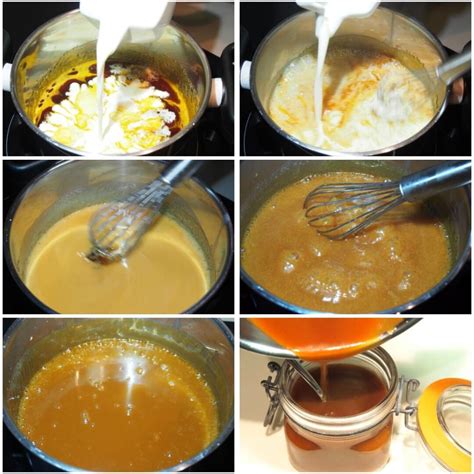 Esquema de ingredientes clave de la salsa de toffee