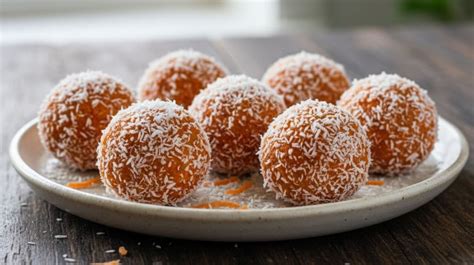 Foto de bolitas energéticas de zanahoria y frutos secos con diferentes rebozados